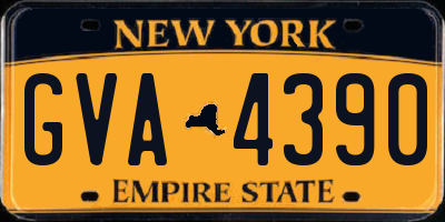 NY license plate GVA4390