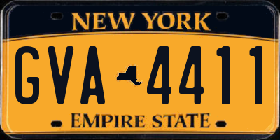 NY license plate GVA4411