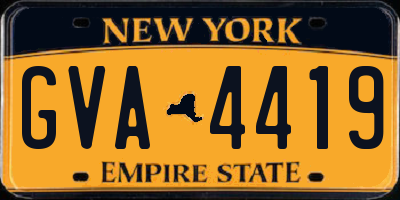 NY license plate GVA4419