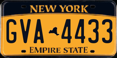 NY license plate GVA4433