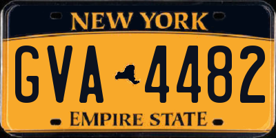 NY license plate GVA4482
