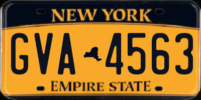 NY license plate GVA4563