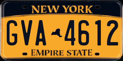 NY license plate GVA4612