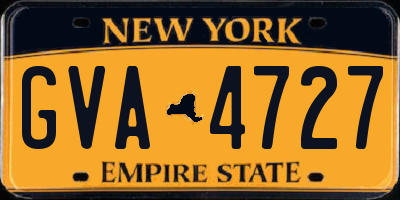 NY license plate GVA4727