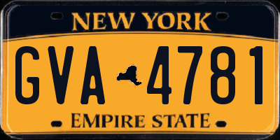 NY license plate GVA4781