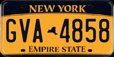 NY license plate GVA4858