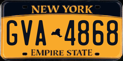 NY license plate GVA4868