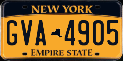 NY license plate GVA4905