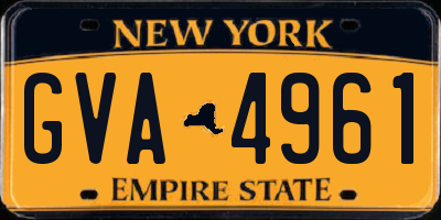 NY license plate GVA4961