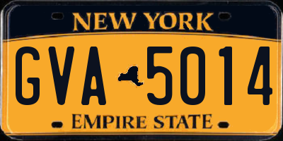 NY license plate GVA5014