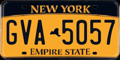 NY license plate GVA5057