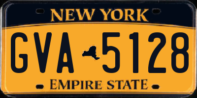 NY license plate GVA5128