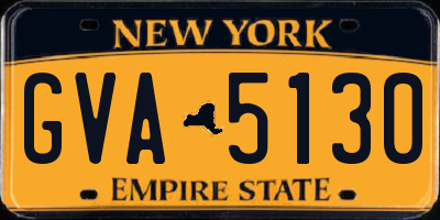 NY license plate GVA5130