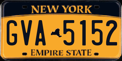 NY license plate GVA5152