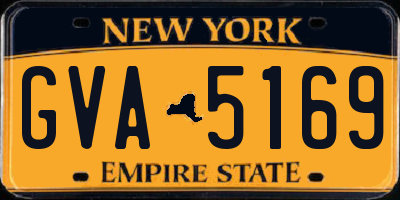 NY license plate GVA5169