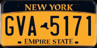 NY license plate GVA5171