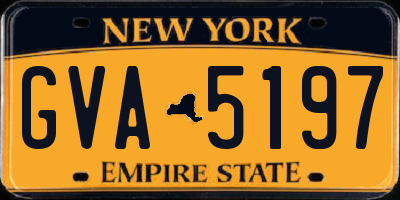 NY license plate GVA5197