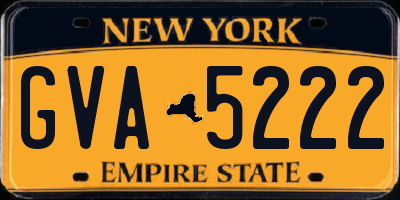 NY license plate GVA5222