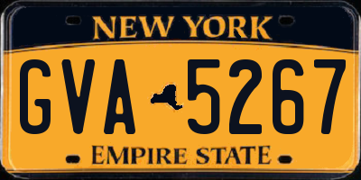 NY license plate GVA5267