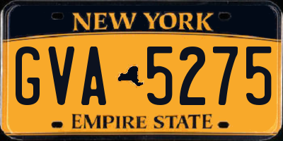 NY license plate GVA5275
