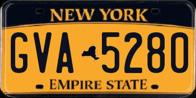 NY license plate GVA5280