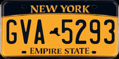 NY license plate GVA5293