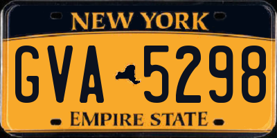NY license plate GVA5298