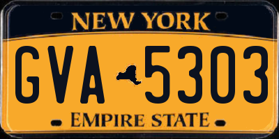 NY license plate GVA5303