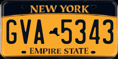 NY license plate GVA5343