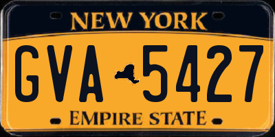 NY license plate GVA5427
