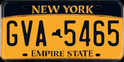 NY license plate GVA5465