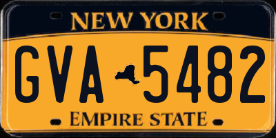 NY license plate GVA5482