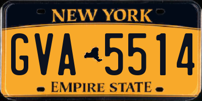 NY license plate GVA5514