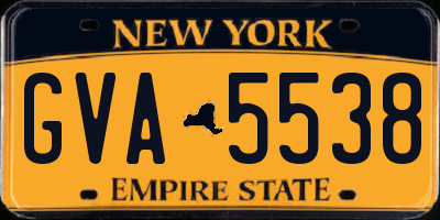 NY license plate GVA5538