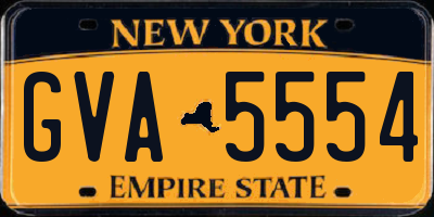 NY license plate GVA5554