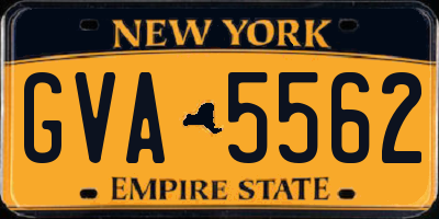 NY license plate GVA5562