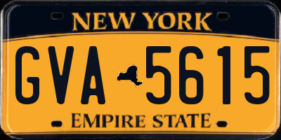 NY license plate GVA5615