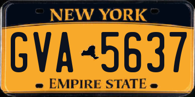 NY license plate GVA5637
