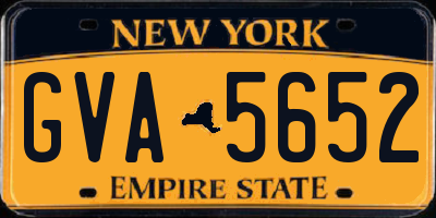 NY license plate GVA5652