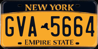 NY license plate GVA5664