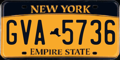 NY license plate GVA5736