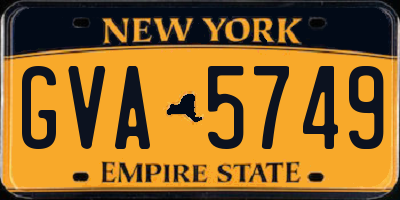 NY license plate GVA5749