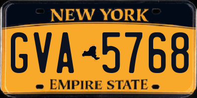 NY license plate GVA5768