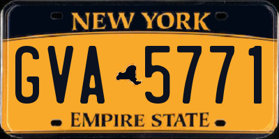NY license plate GVA5771
