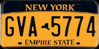 NY license plate GVA5774