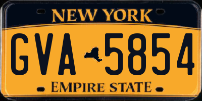 NY license plate GVA5854