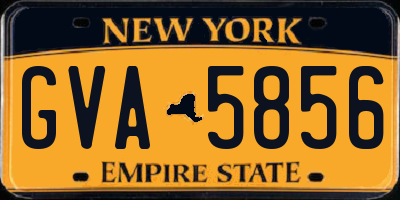 NY license plate GVA5856