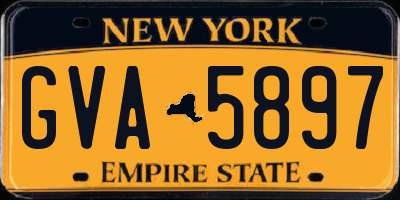 NY license plate GVA5897