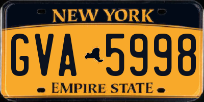 NY license plate GVA5998