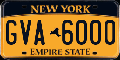 NY license plate GVA6000